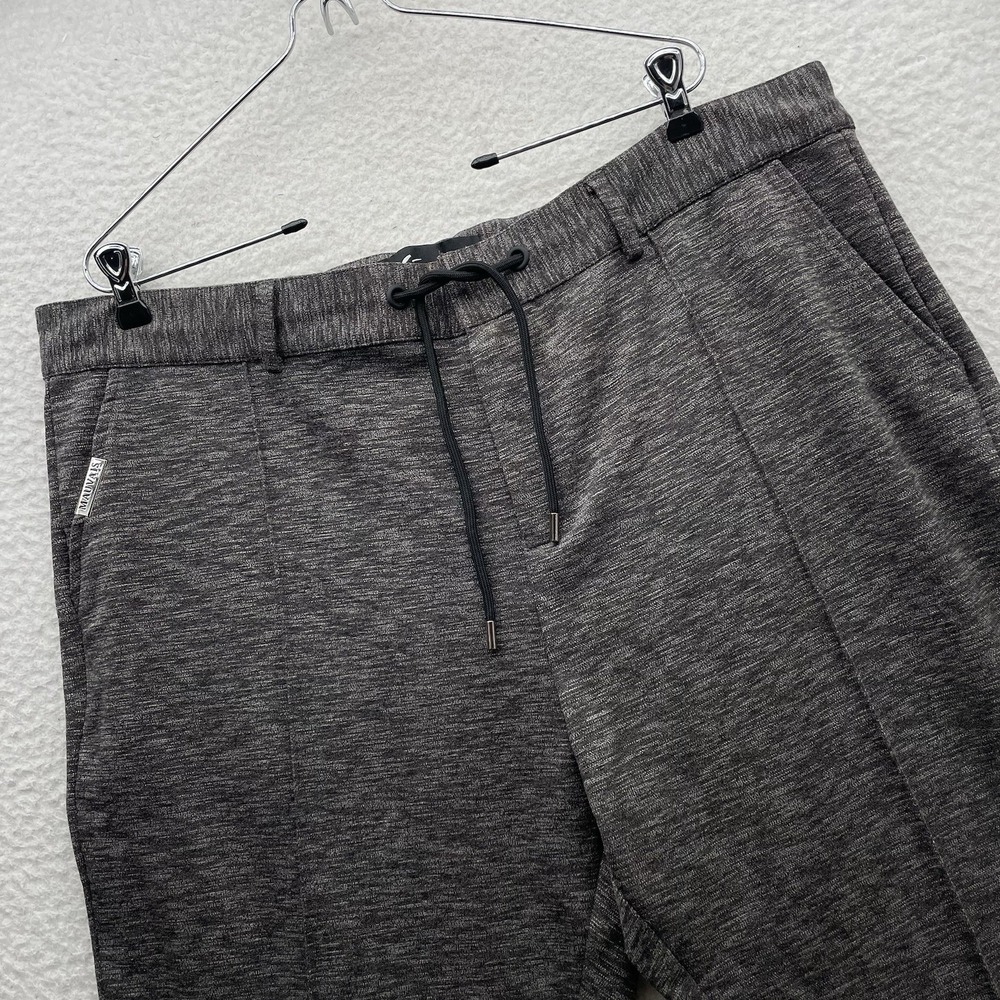 Mauvais Pants Mens 40x30 Heather Gray‎ Drawstring Trousers Resort Woven Tapered